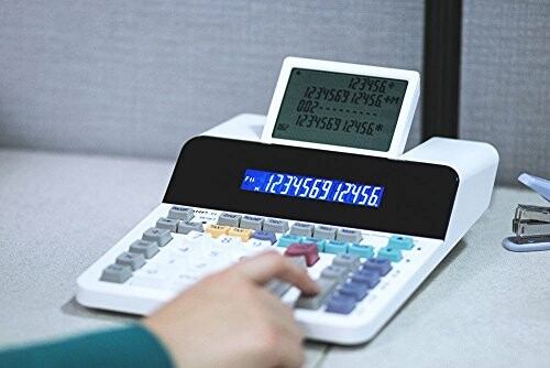 Digital calculator with dual display and keypad