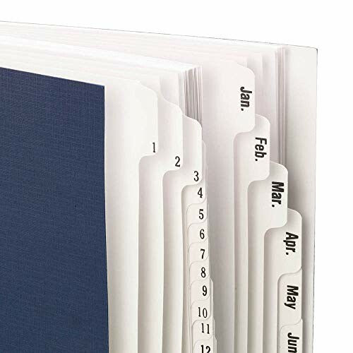 Index dividers with numbered and monthly tabs.